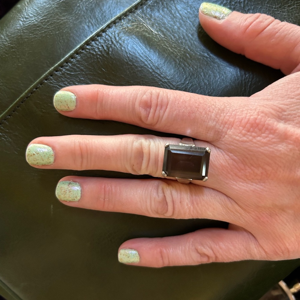 Elegant Silver and Topaz Gemstone Ring